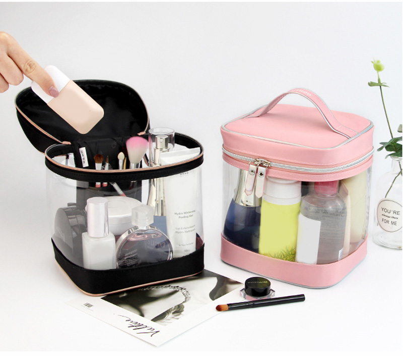 C116 Zipper Mirror Travel Makeup Bag