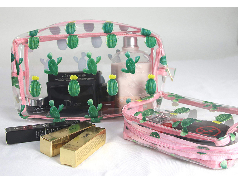 C585 2pcs Cactus Ladies Toiletry Bag