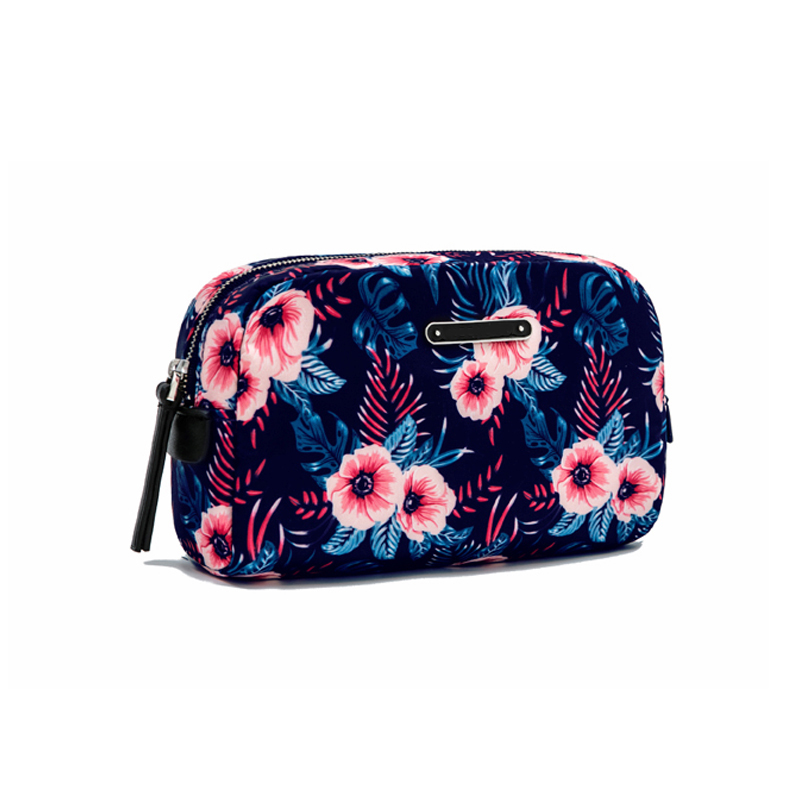 C168 Vintage Floral Printed Private Label Makeup Bag 