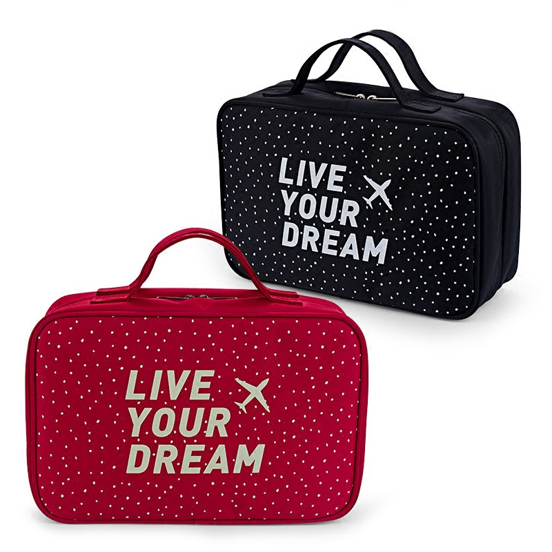 C162 Waterproof Polka Dot Wash Makeup Bag