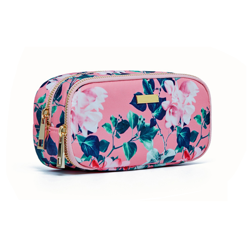 C176 Vintage Floral Printed Waterproof Wash Cosmetic Bag