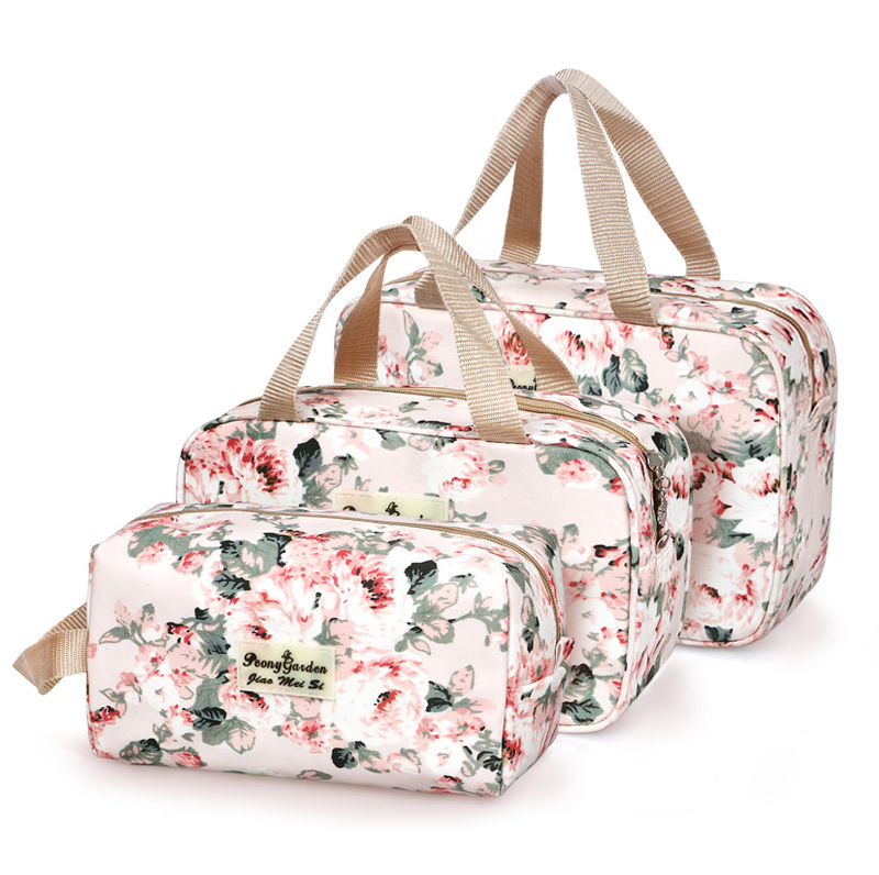 C300 Flower pu Cosmetic Makeup Bag Set