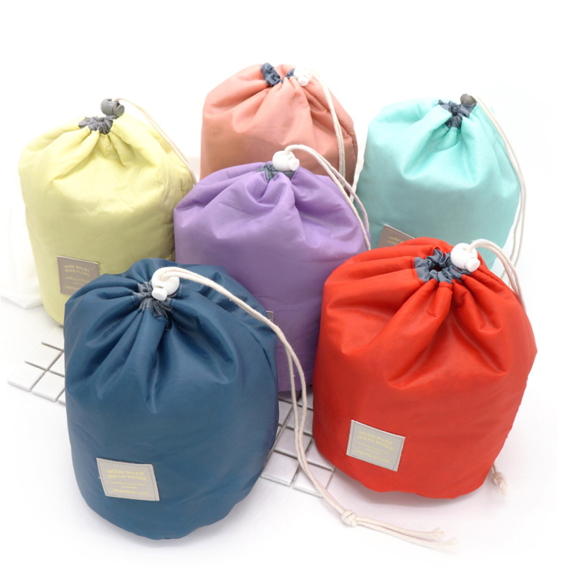 C327 Round Drawstring Polyester Cosmetic Bag