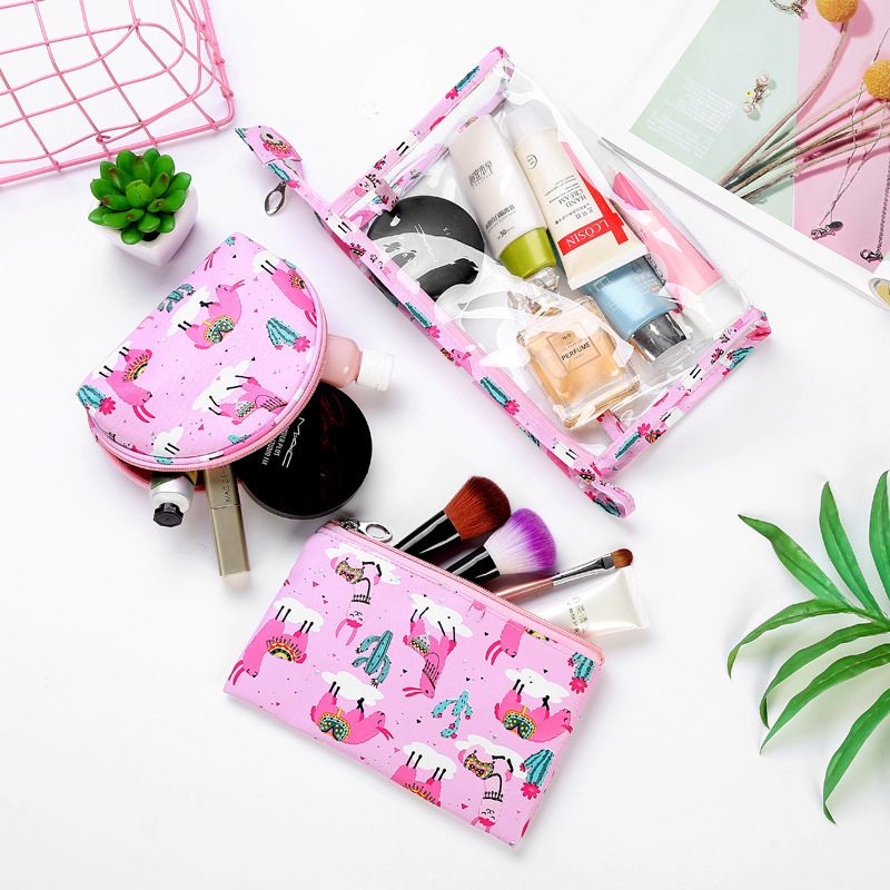 C337 Women Cute Cartoon Polyester Cosmetic Bag