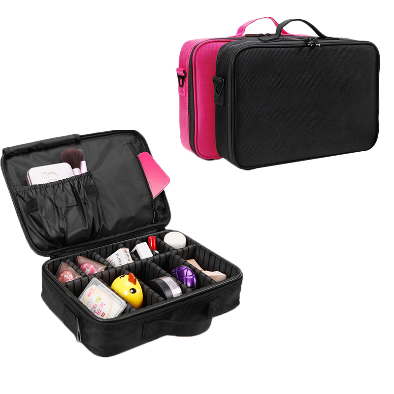 C373 Adjustable Dividers Cosmetic Organizer Toiletry Bag