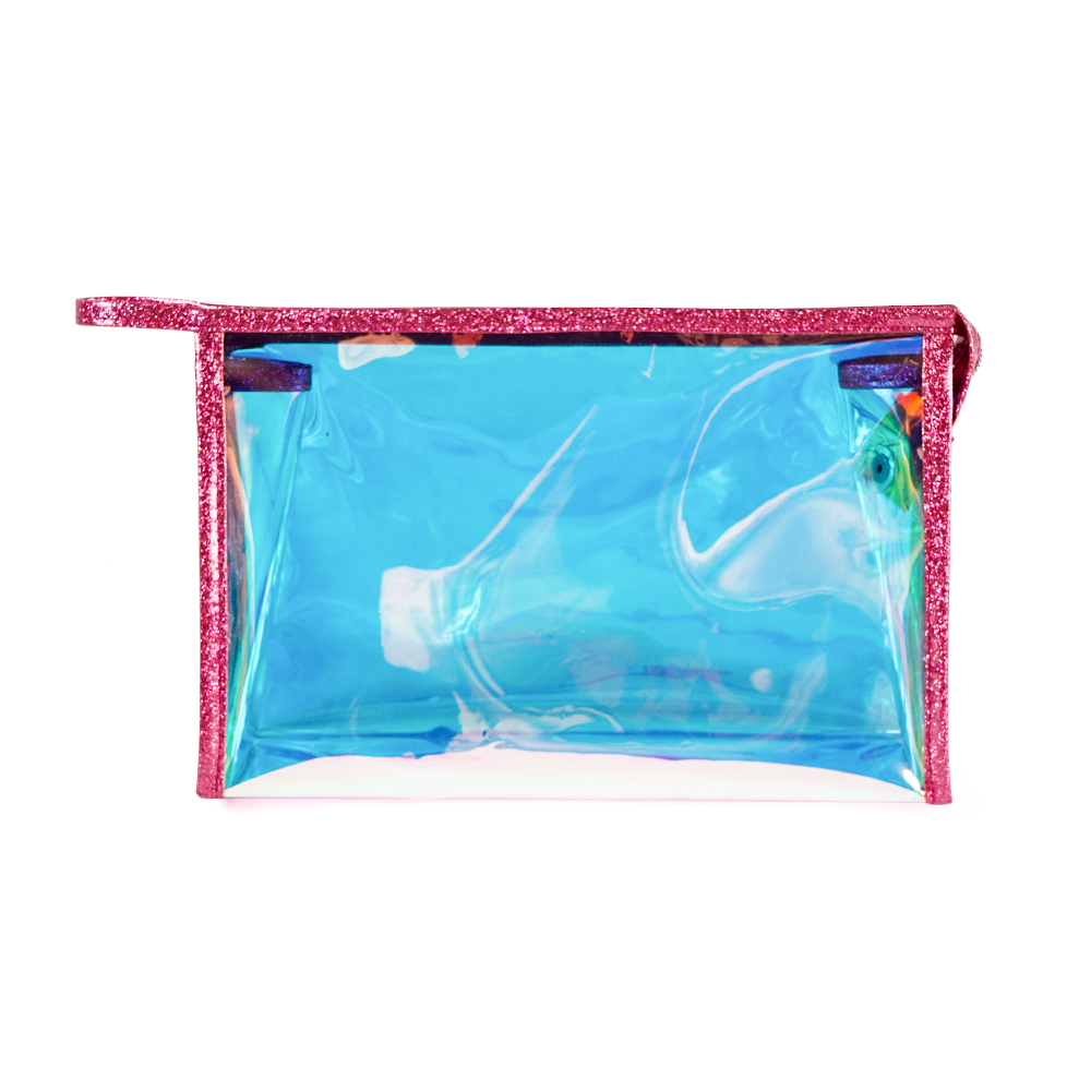 C521 Laser Logo TPU Lady Holographic Cosmetic Bag