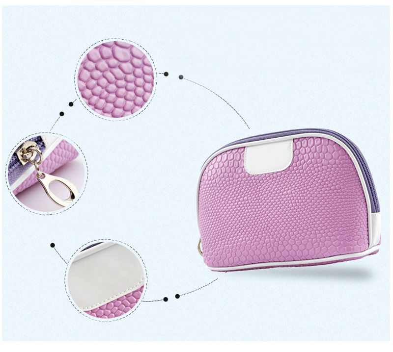 C075 Travel Shell Shape Cosmetic PU Makeup Bag