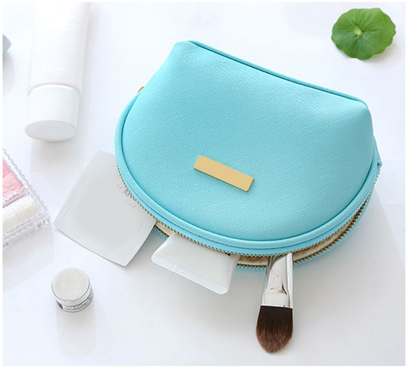 C099 Pure Color Blank Leather PU Makeup Bag