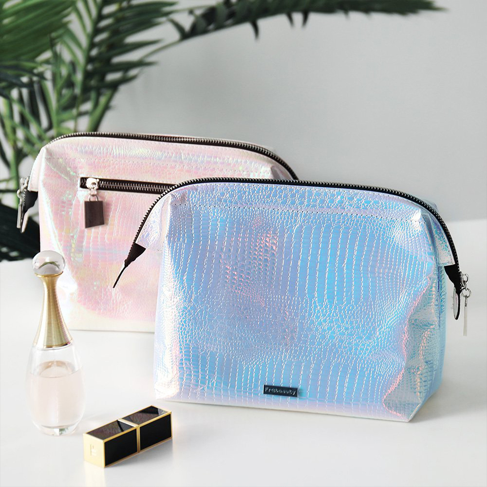 C597 Iridescent PU Makeup Bag With Zipper