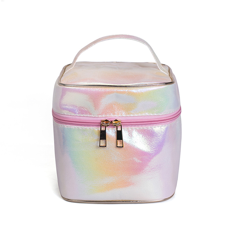 C253 Round Cylinder Bucket Makeup Cosmetic Toiletry Bag