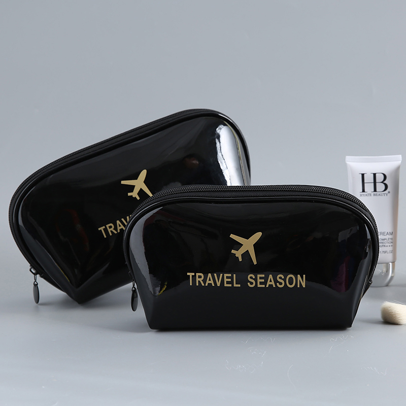 C291 Zipper Travel Shiny PU Makeup Bag