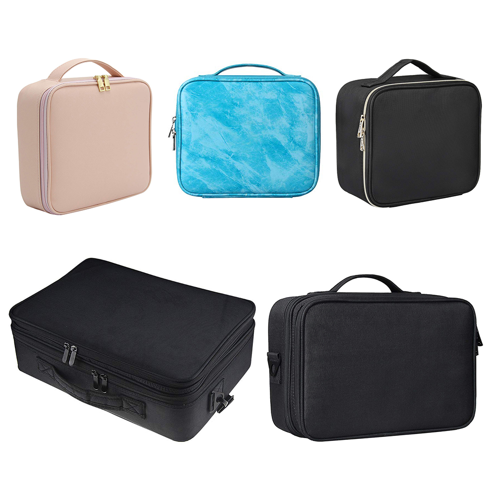 C552 PU Leather Makeup Bag With Adjustable Dividers