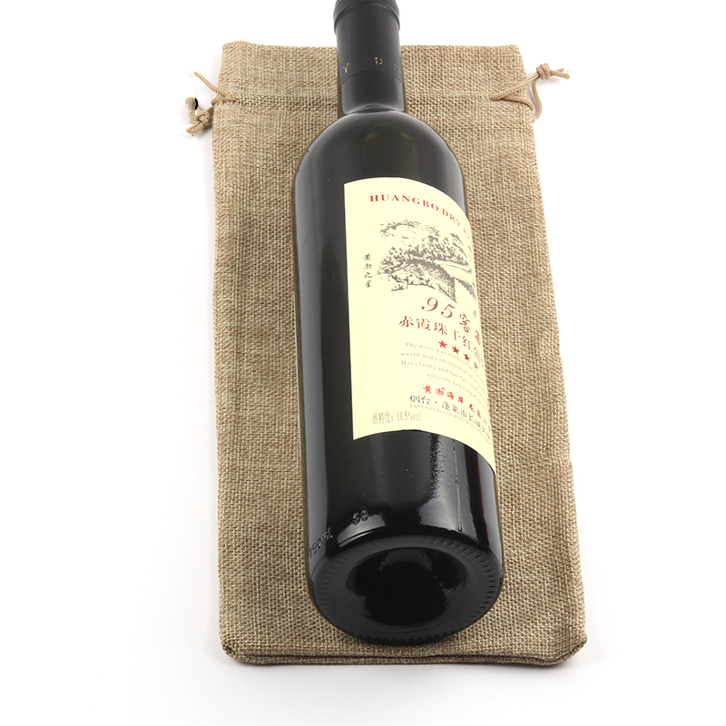 B013 Blank Drawstring Portable Wine Bottle Sleeve