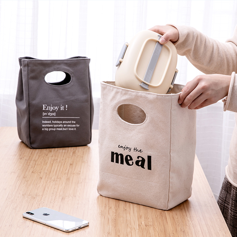 L024 Portable Foldable Canvas Lunch Bag