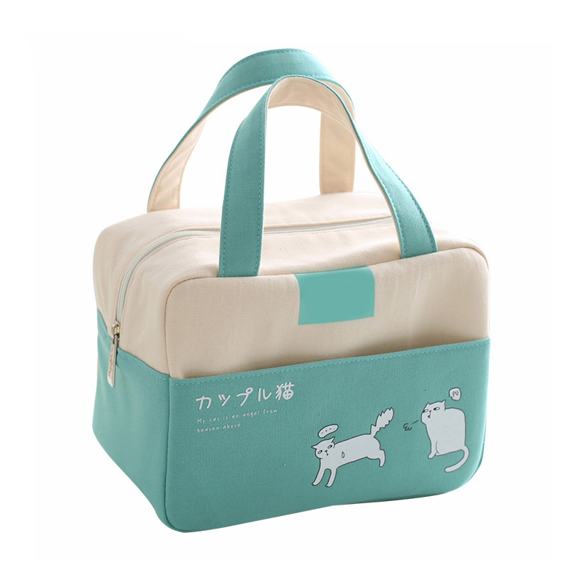 L033 Canvas Insulated Cooler Lunch Box