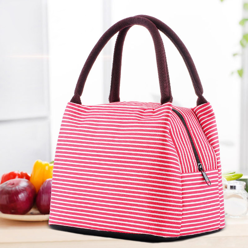 L058 Reusable Stripe Waterproof Insulated Bag