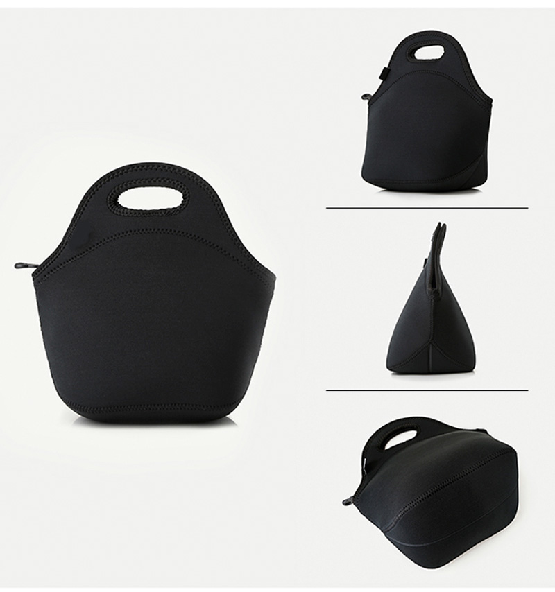 L008 Black Lunch Tote Neoprene Cooler Bag