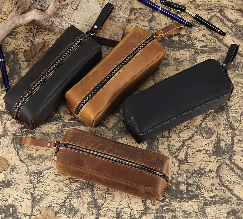 C1008 Hot Sale men travel genuine leather dopp kit